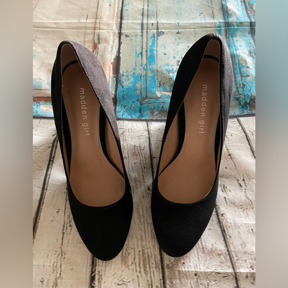 Black madden girl chunky heels